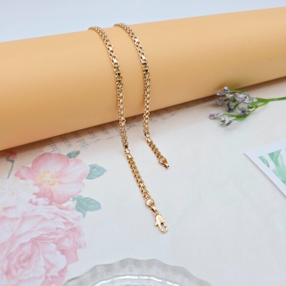 Elegant Rose Gold Plated Link Chain Necklace – 50cm Length, XPNL0065 - Picture 8 of 12